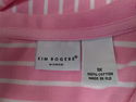 Womens Sz 1X Cotton Knit Pink Striped Short Sleeve