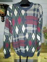 Vintage Mens Sz XL Sweater in Argyle Paid Pattern 