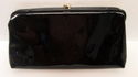 Vintage Black Patent Clutch Purse Handbag w/Hiding