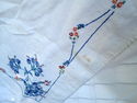 Vintage Embroidered Linen Tablecloth Beautiful Han