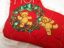 Moms Vintage Quilted Christmas Stocking w/Eyelet L