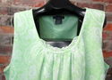 Womens Sz 4X Sleeveless Green Floral & Ruffles Lin