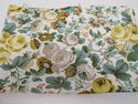 3 Vintage Floral Fabric 36" W Yellow Green Gold Cr