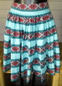 Vintage Apron in Aqua/Red Feed Sack Fabric w/Full 