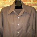 Vintage Mens Knit Shirt XL 17-171/2 Brown Pointed 