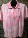 Womens Sz 1X Cotton Knit Pink Striped Short Sleeve