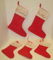 Vintage Red Felt Christmas Stocking Lot of 5 inclu