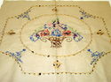 Antique Stamped Cross Stitch Linen Completed Pillo