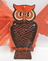 Vintage Halloween Owl Die Cut Honeycomb Paper Wing