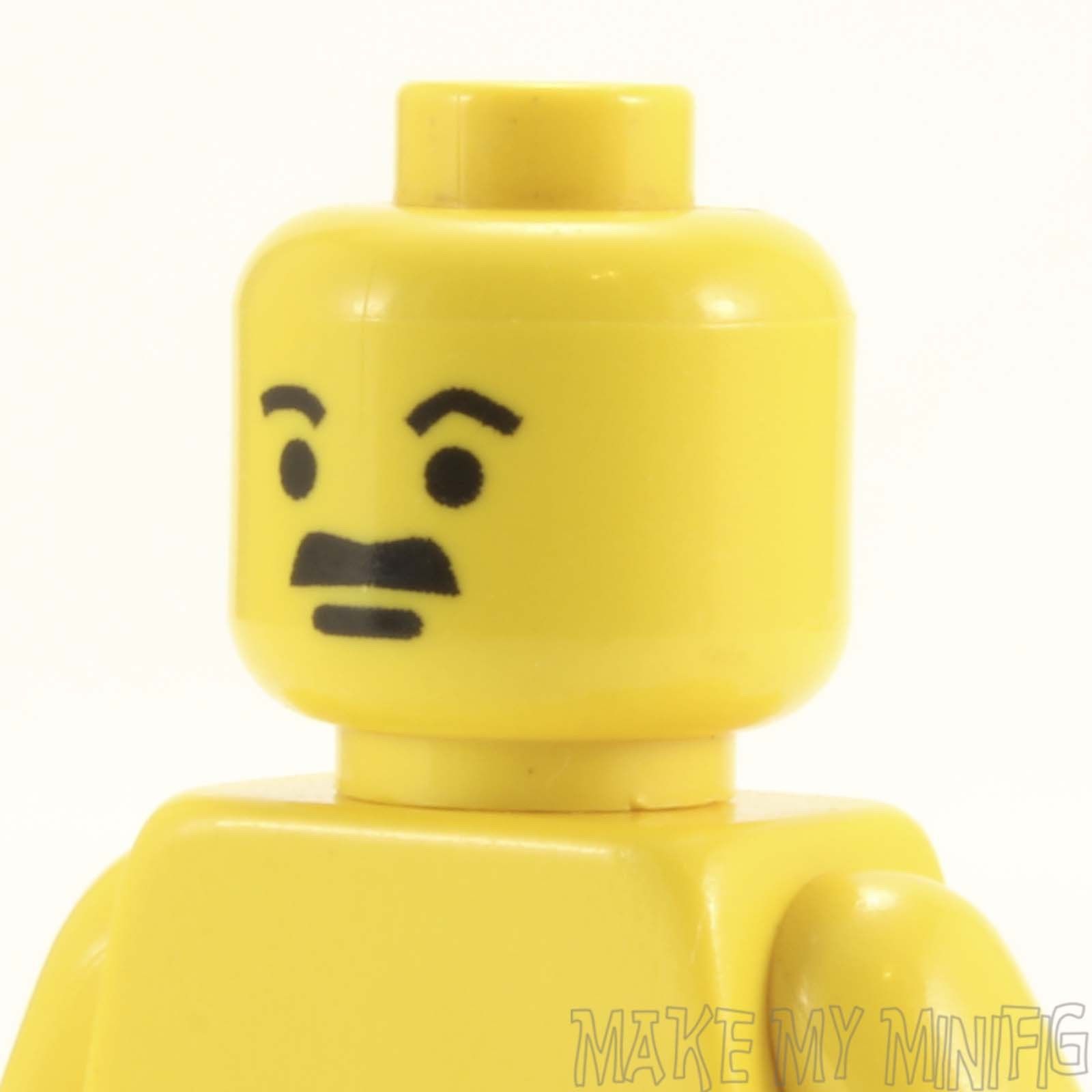 Lego Head #11x - Male with Thick Flat Moustache, Small Eyes, Short ...