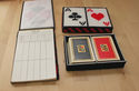 Vintage Needlepoint Bridge Set Coasters Score Pad 