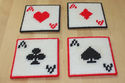 Vintage Needlepoint Bridge Set Coasters Score Pad 