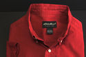 Eddie Bauer Button-Front Burgandy Shirt Short Slee