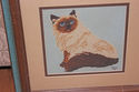 Vintage Completed Needlepoint Himalayan Cat Seal P