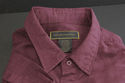 George Foreman Button-Front Shirt Suede Burgandy P