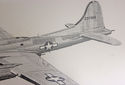 Vintage Boeing B-17 Flying Fortress Sketch Picture