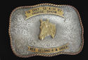 Vintage Cowboy Trophy Belt Buckle Horse Show Sterl