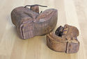 Vintage 1991 Hand Carved Wooden Hobo Shoe (s) Set 