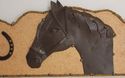 Vintage Large Hand Tooled Leather Metal Art Horse 