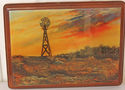 Vintage WindMill Sunset Picture Decoupage Wood Nic