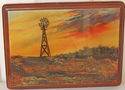 Vintage WindMill Sunset Picture Decoupage Wood Nic