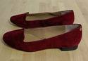 Ann Taylor Cranberry Burgandy Suede Leather Flats 