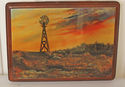 Vintage WindMill Sunset Picture Decoupage Wood Nic