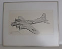 Vintage Boeing B-17 Flying Fortress Sketch Picture