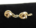 Vintage Signed MONET Gold Tone Knot Clip On Earrin