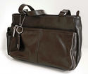 GIANI BERNINI Brown Leather Shoulder Handbag Purse