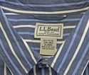 Mens LL Bean Long Sleeve Shirt Blue & White Stripe