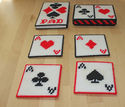 Vintage Needlepoint Bridge Set Coasters Score Pad 