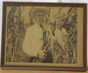  Vintage Old Farmer Photo  Checking Cane in Field 