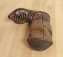 Vintage Hand Carved Wooden Large Western Cowboy Bo