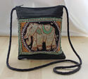 Vintage Embroidered Sequin Bead Elephant Hippie Sl