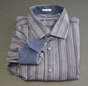 Taylor Byrd Button Front Striped Shirt Long Sleeve