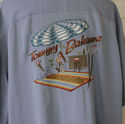 Vintage Tommy Bahama Silk Shirt Custom Embroidery 