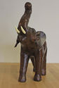 Vintage Hand Made Leather Elephant Statue Figure T