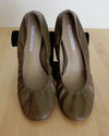 Vera Wang Lavender Olive Green Leather Ballet Flat