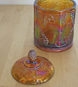 Carnival Glass Rare Canister Candy Jar Bowl /lid P