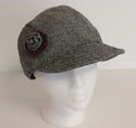 Vintage Tweed Womens Cap Hat with Rose Stylish New