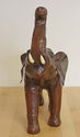 Vintage Hand Made Leather Elephant Statue Figure T