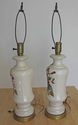 VINTAGE HAND PAINTED TABLE LAMP (s) SET PAIR  SIGN