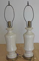 VINTAGE HAND PAINTED TABLE LAMP (s) SET PAIR  SIGN
