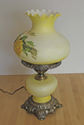  Vintage Mid Century Glass Hurricane Lamp Yellow R