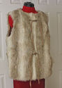 Womens Faux Fur Vest White Fox Satin Lining Rich C