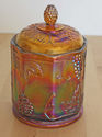 Carnival Glass Rare Canister Candy Jar Bowl /lid P