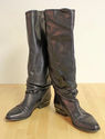 Italian Designer Leather Knee High Riding Boots - 