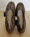 Vera Wang Lavender Olive Green Leather Ballet Flat