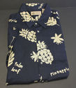 Lord & Taylor Hawaiian Shirt Button Front Black & 